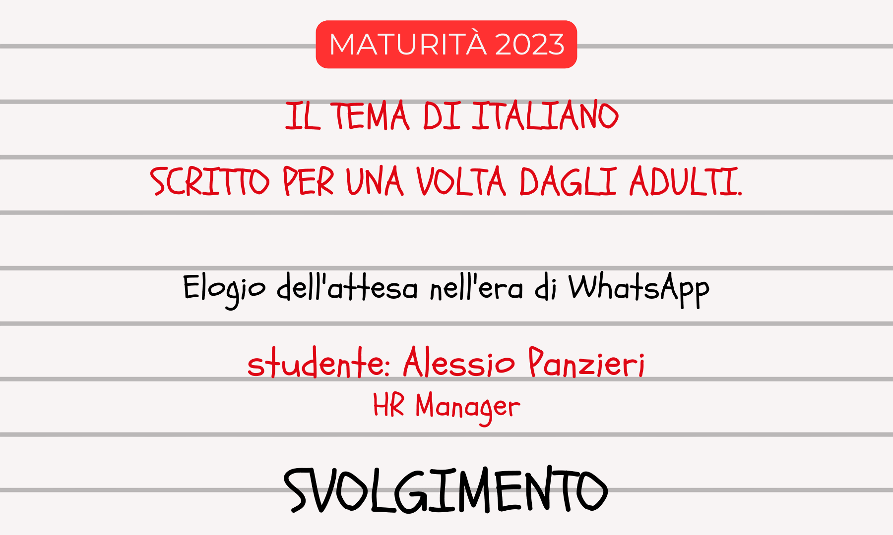 Il tema di Alessio Panzieri