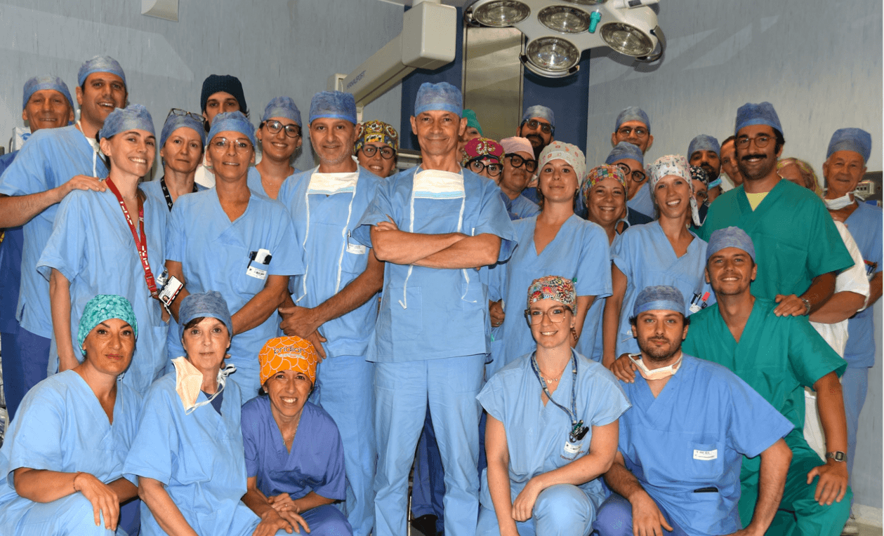 L'équipe della Chirurgia Epatobiliare che ha realizzato il trapianto