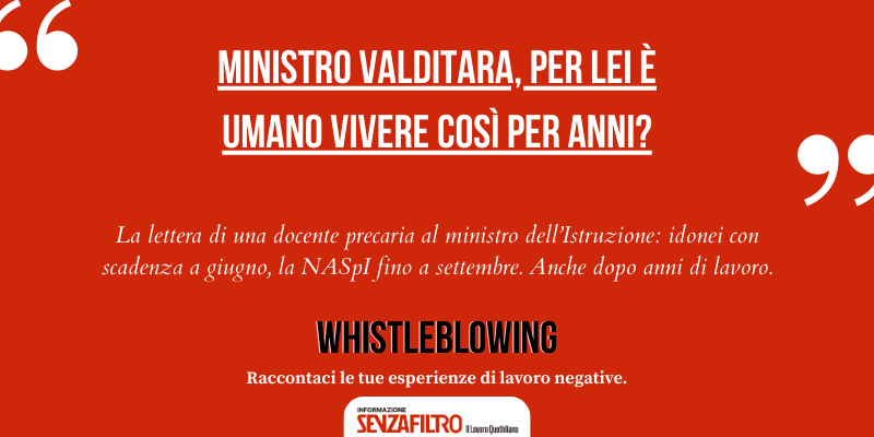 Una docente precaria scrive al ministro Valditara